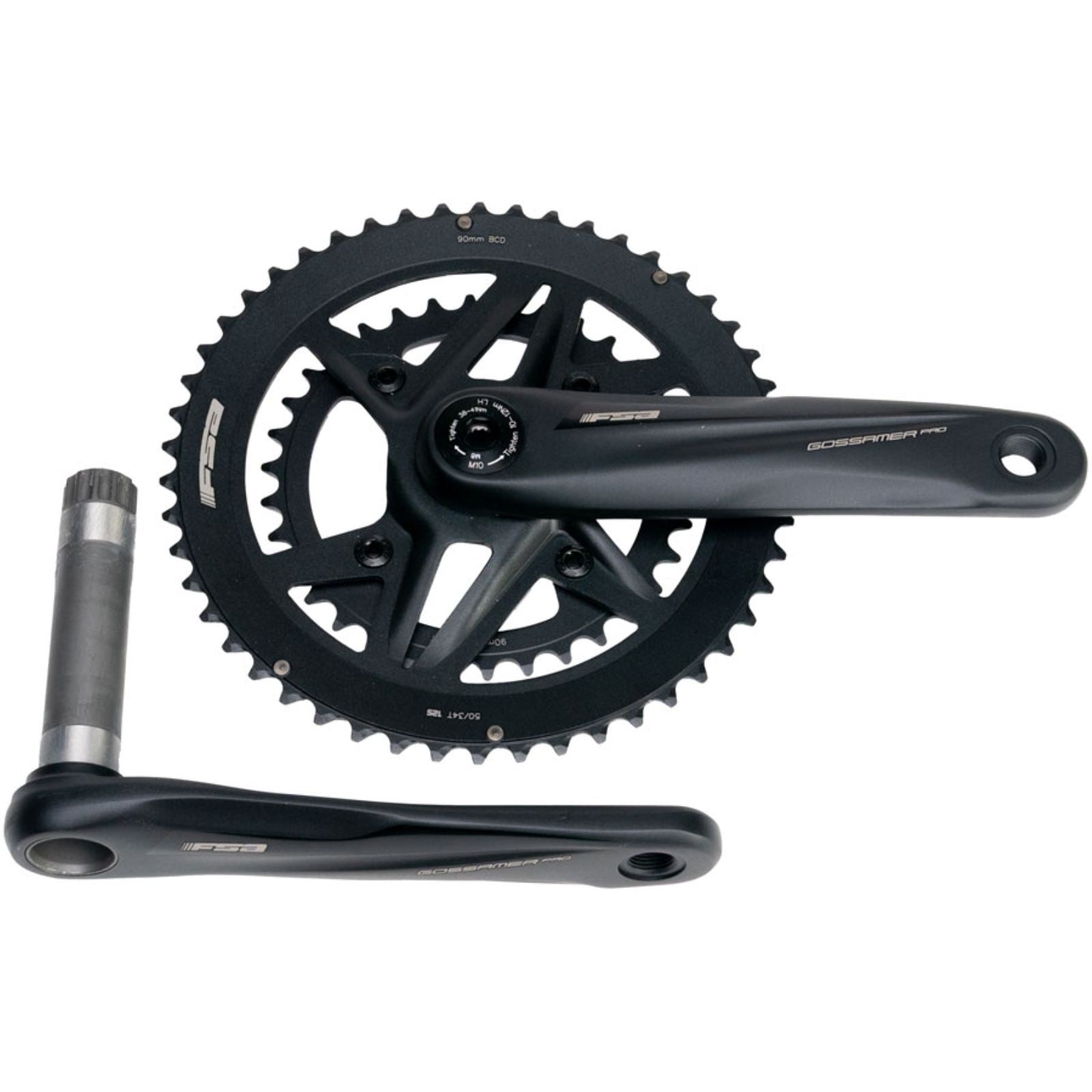 Full Speed Ahead Gossamer Pro 2x Crankset - 170mm, 50/34t, MegaExo Spindle, Black [MPN: 330-0413553872]_2346730