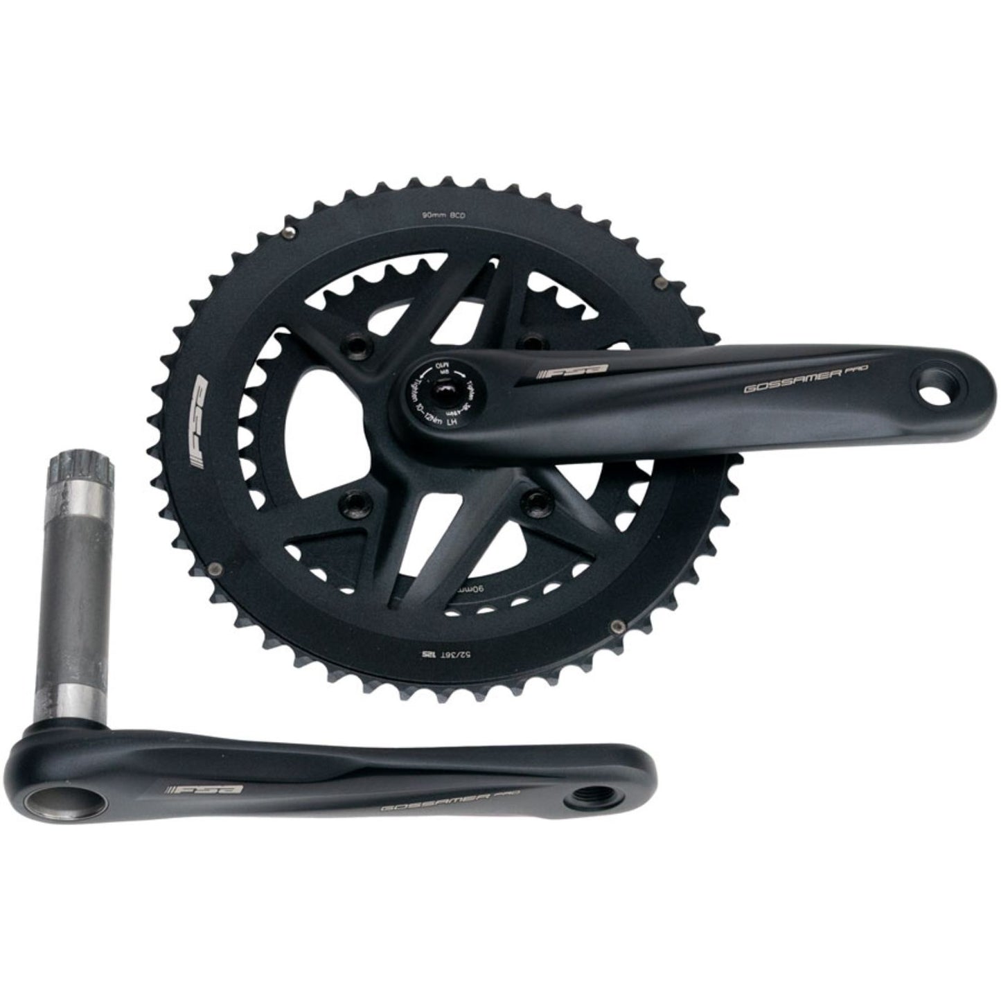 Full Speed Ahead Gossamer Pro 2x Crankset - 175mm, 52/36t, For Shimano, Black [MPN: 330-0413745872]_2346661