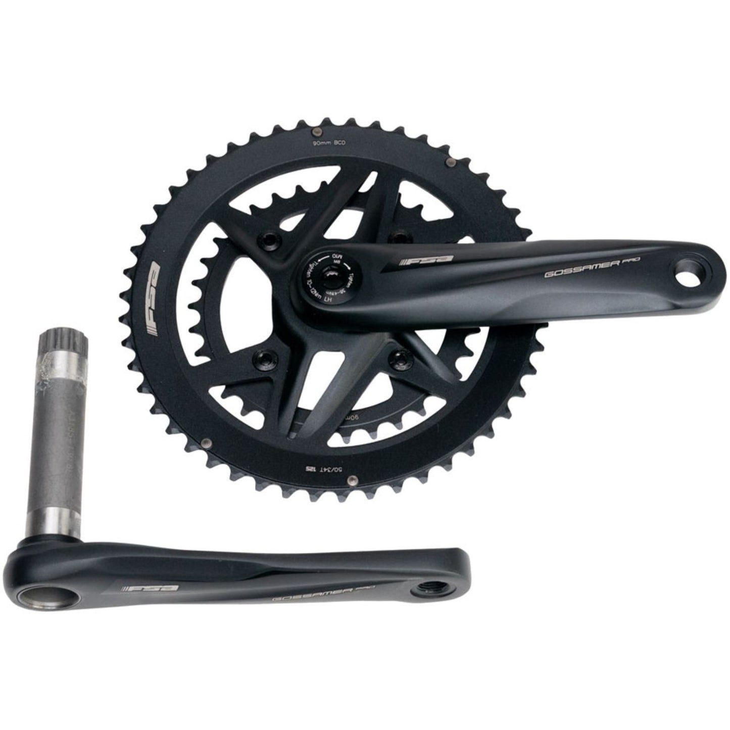 Full Speed Ahead Gossamer Pro 2x Crankset - 165mm, 50/34t, For Shimano, Black [MPN: 330-0413552872]_2346660