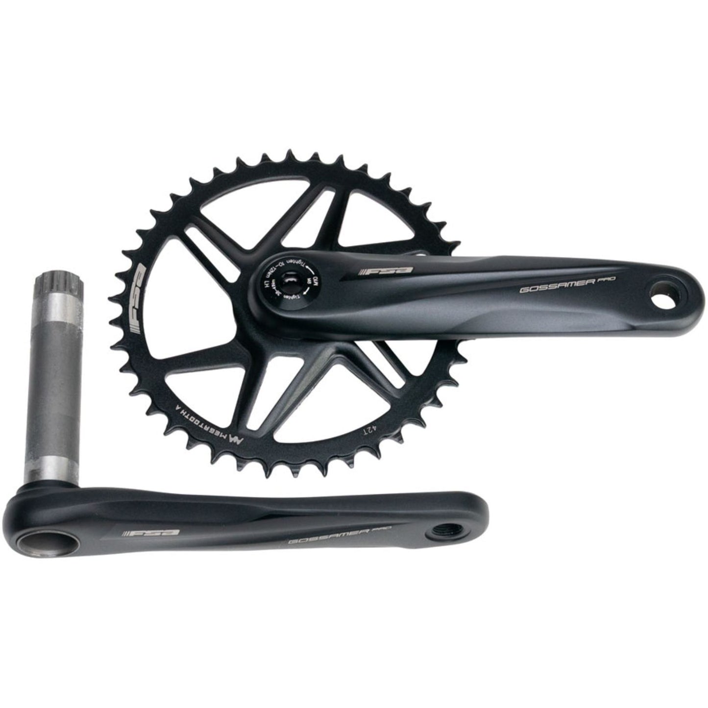Full Speed Ahead Gossamer Pro AGX+ 1x Crankset - 172.5mm, 11-Speed, 42t, Black [MPN: 330-0422064871]_2346762