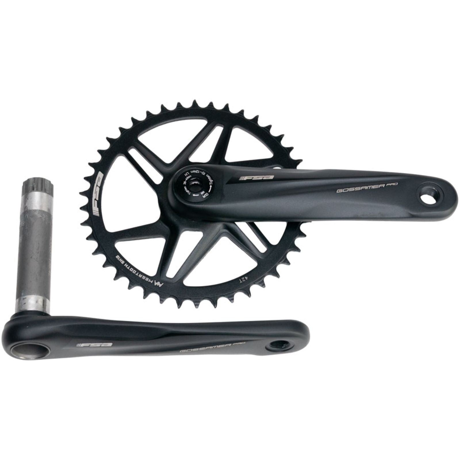 Full Speed Ahead Gossamer Pro AGX+ 1x Crankset - 170mm, MegoExo Spindle, Black [MPN: 330-0419063871]_2346791