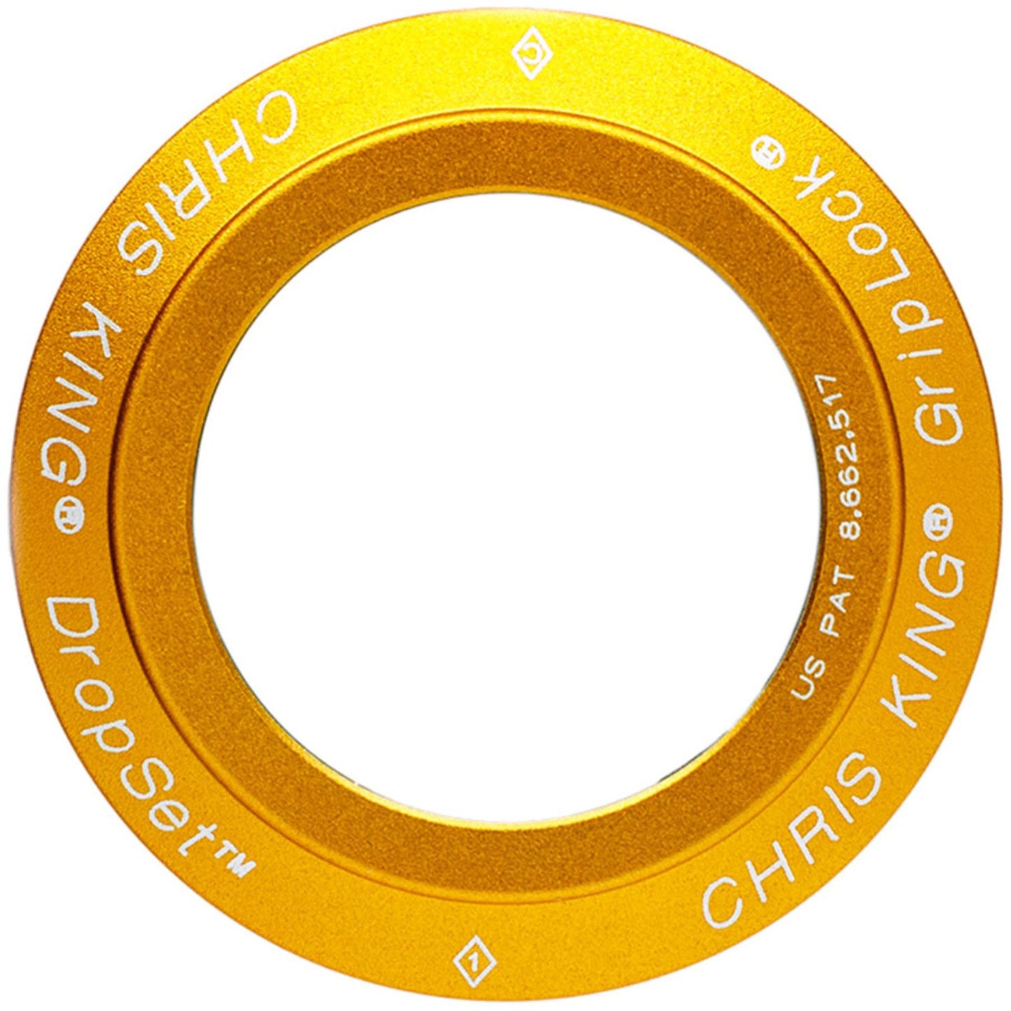 Chris King DropSet 5 Headset Bearing Cap and GripLock Assembly - Matte Gold [MPN: PHS819Y2]_2347236