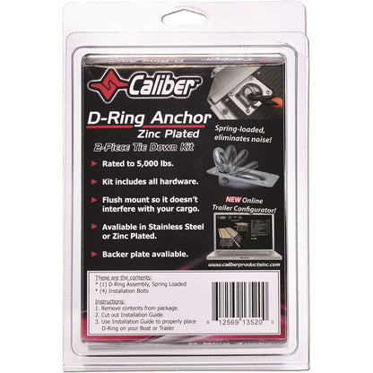 Caliber Zinc Coated Trailer D-Ring Kit 13520_213931