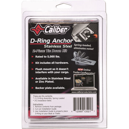 Caliber Stainless Steel Trailer D-Ring Kit 13521_213935