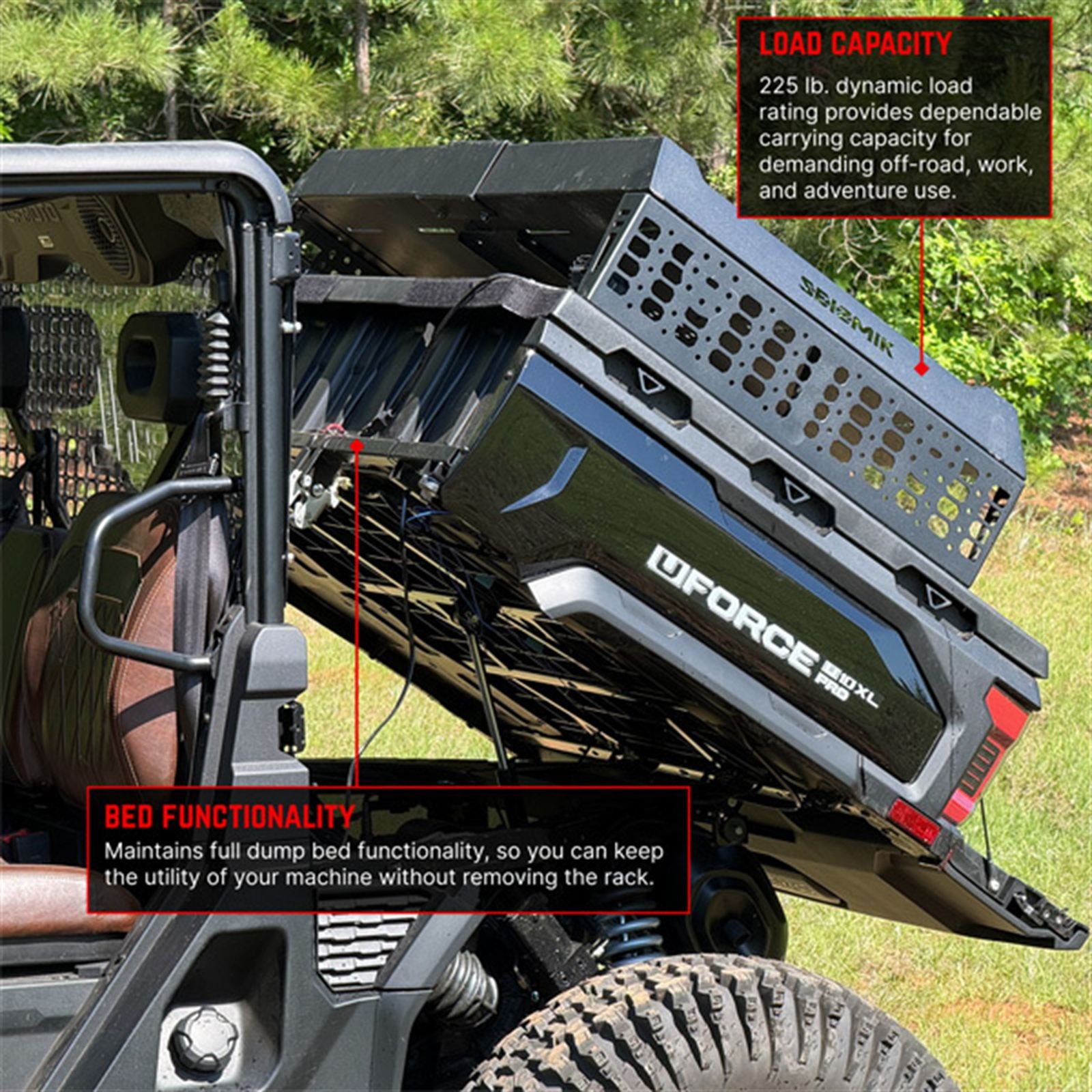 Seizmik Bed Rack Compatible with CFMOTO U10 Pro '25-26 - Black [MPN: 58-20913KIT]_2558015