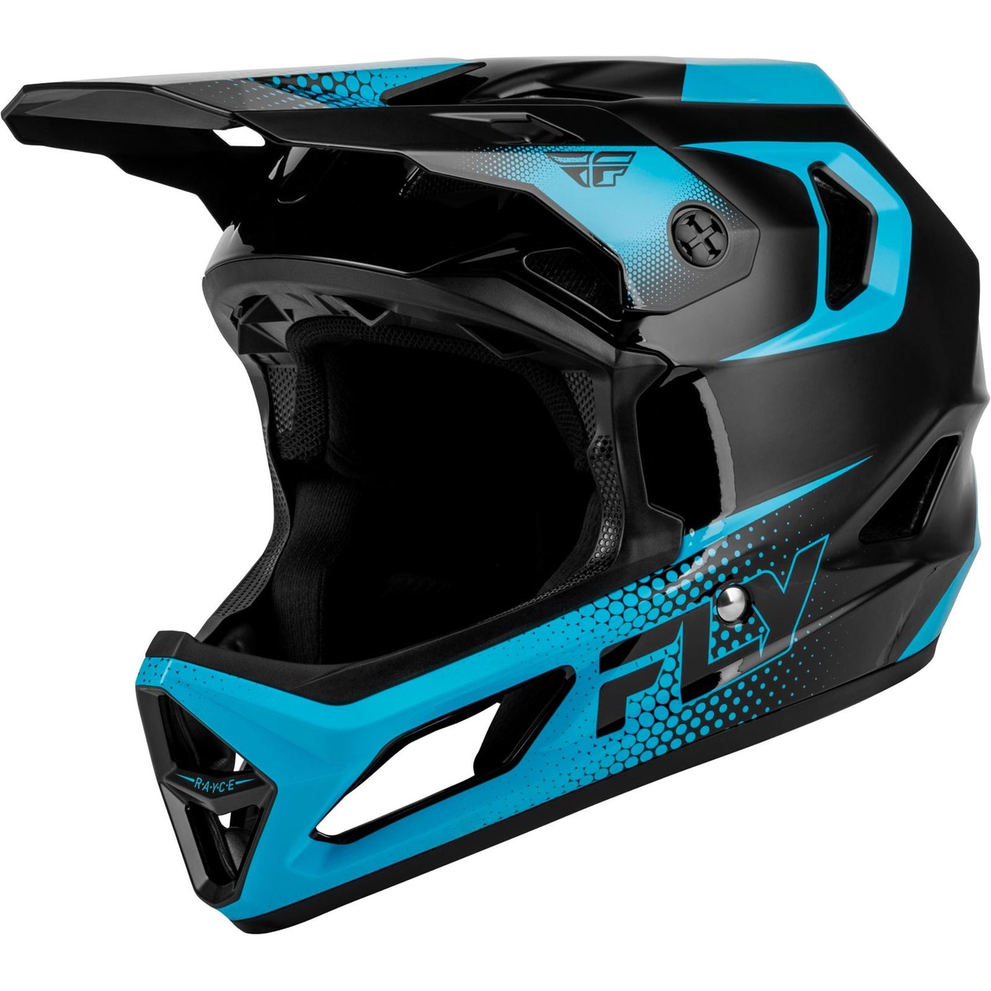 FLY Racing Youth Rayce Sonar Bicycle Helmet - Black/Electric Blue_2572060