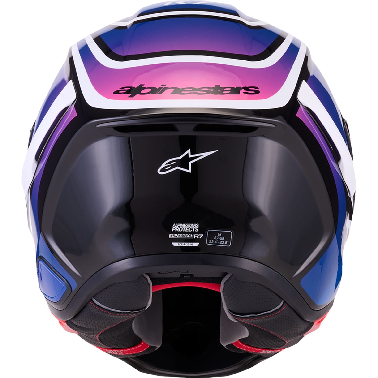 Alpinestars Supertech R7 Helmet - Zeal - 22.06 - Gloss Black/Blue/Pink Fluo/White_2558486