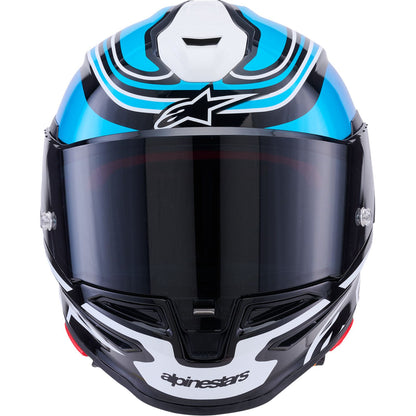 Alpinestars Supertech R7 Helmet - Zeal - 22.06 - Gloss Black/Blue/Pink Fluo/White_2560348
