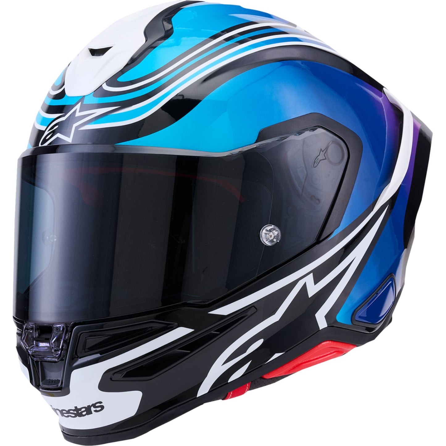 Alpinestars Supertech R7 Helmet - Zeal - 22.06 - Gloss Black/Blue/Pink Fluo/White_2562426