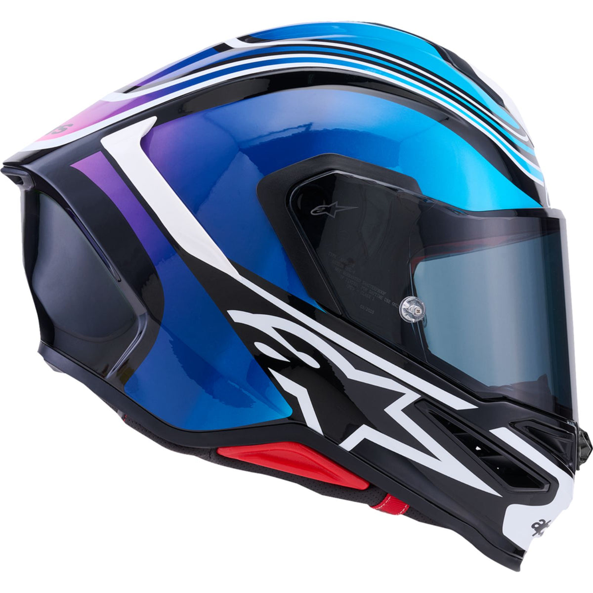 Alpinestars Supertech R7 Helmet - Zeal - 22.06 - Gloss Black/Blue/Pink Fluo/White_2564396
