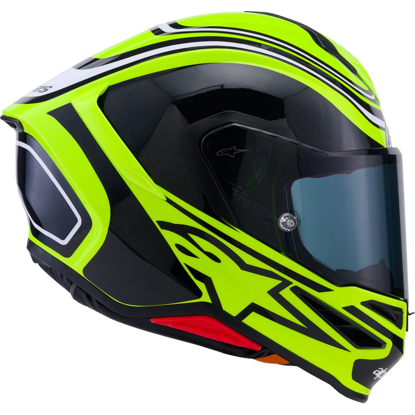 Alpinestars Supertech R7 Helmet - Zeal - 22.06 - Gloss Yellow Fluo/Black/White - Medium [MPN: 8202826-5021-M]_2559647