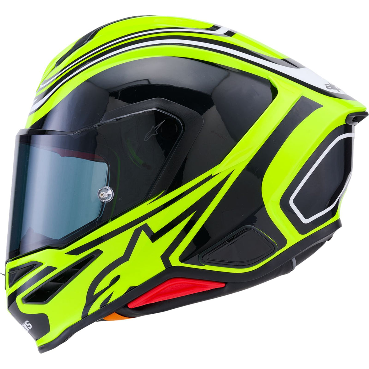 Alpinestars Supertech R7 Helmet - Zeal - 22.06 - Gloss Yellow Fluo/Black/White - Medium [MPN: 8202826-5021-M]_2560475