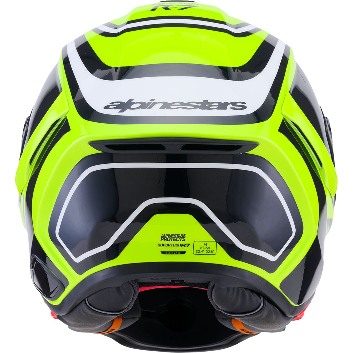 Alpinestars Supertech R7 Helmet - Zeal - 22.06 - Gloss Yellow Fluo/Black/White - Medium [MPN: 8202826-5021-M]_2566428