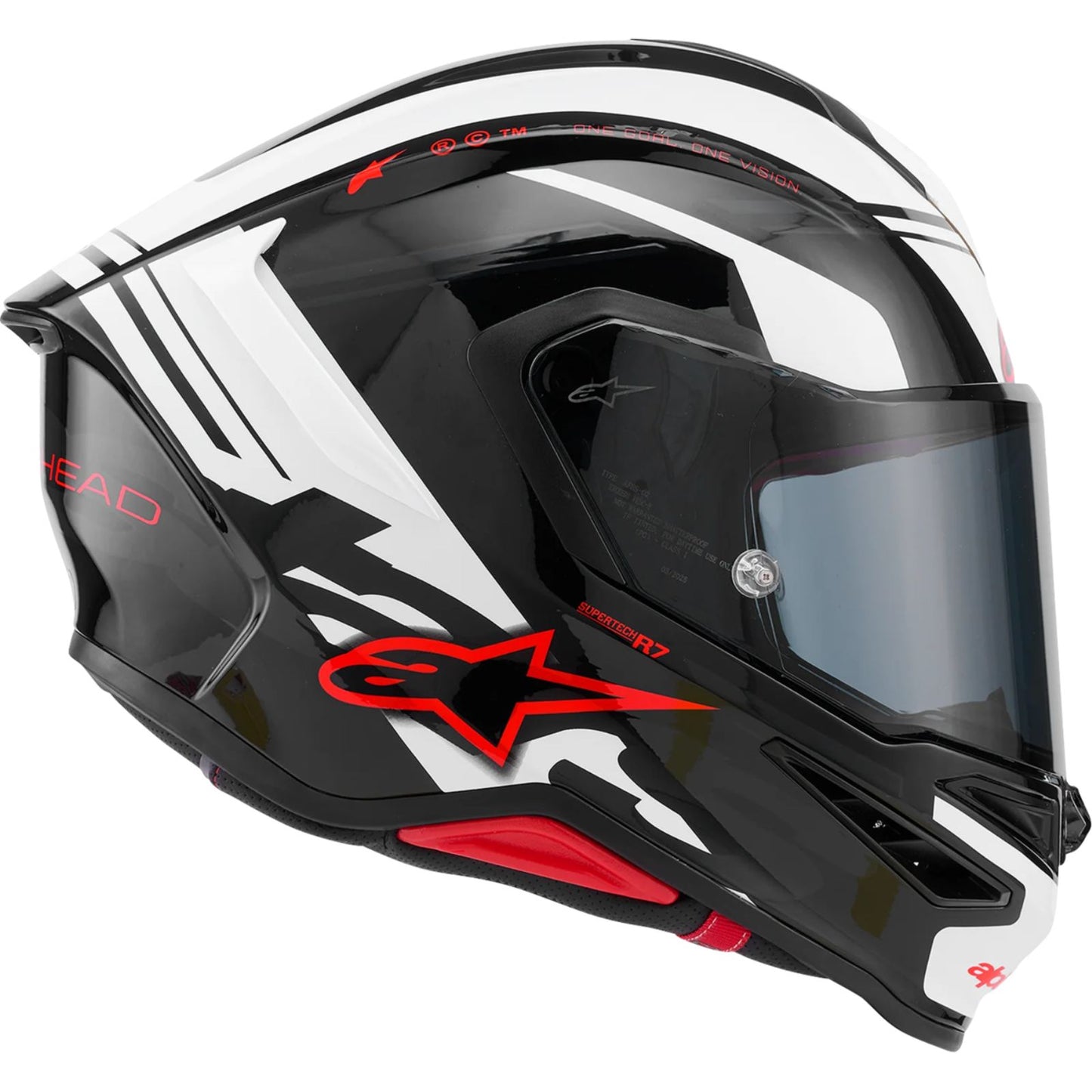 Alpinestars Supertech R7 Helmet - 22.06 - A-Core - Gloss Black/White/Red_2563022