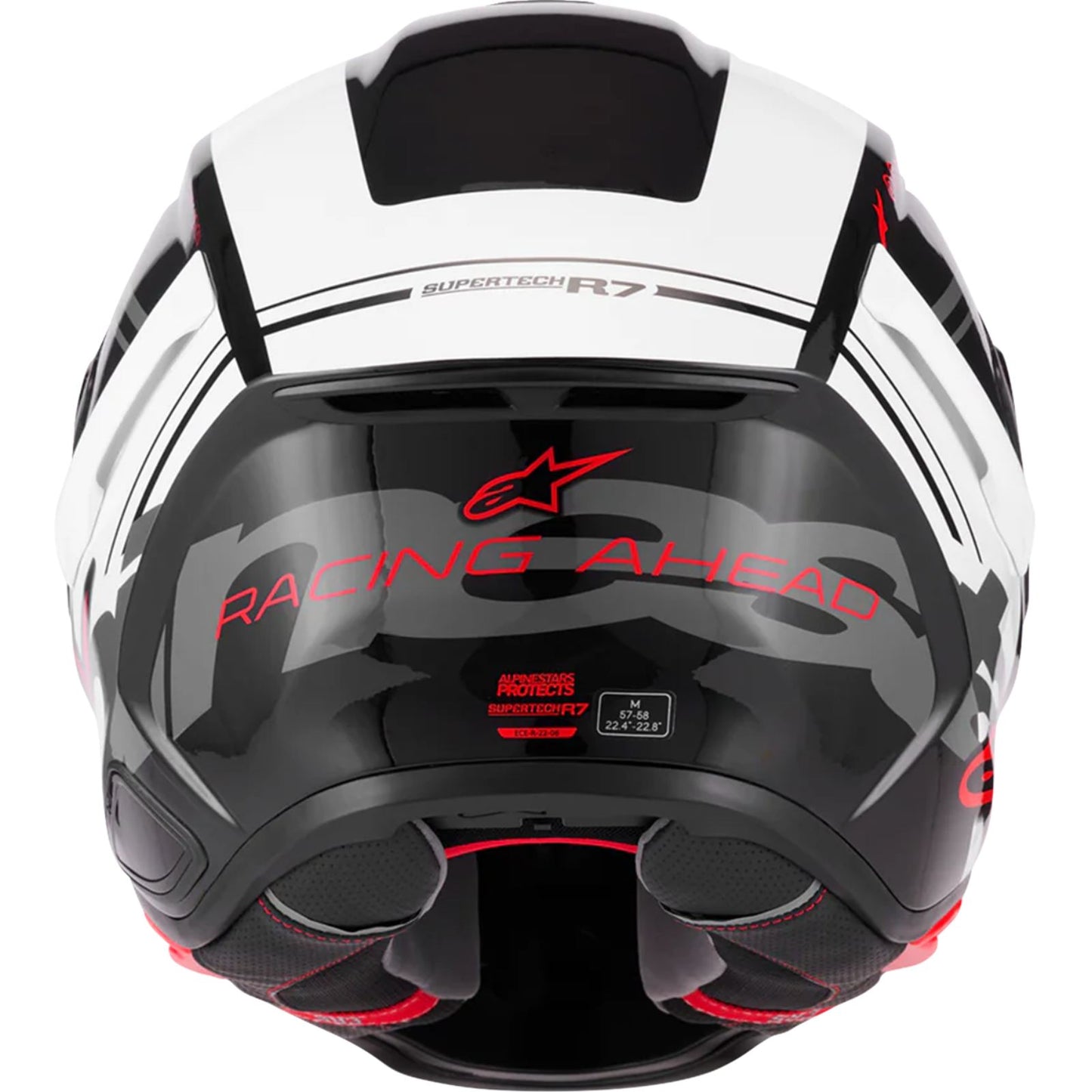 Alpinestars Supertech R7 Helmet - 22.06 - A-Core - Gloss Black/White/Red_2564139