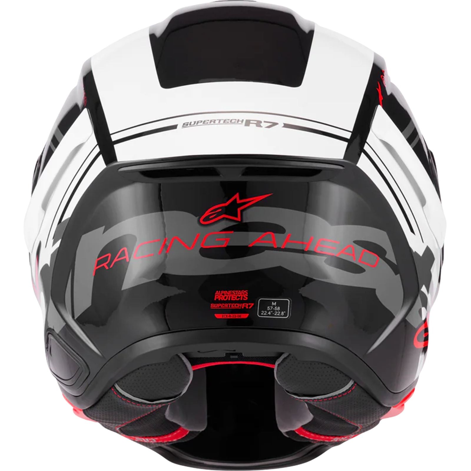 Alpinestars Supertech R7 Helmet - 22.06 - A-Core - Gloss Black/White/Red_2564139