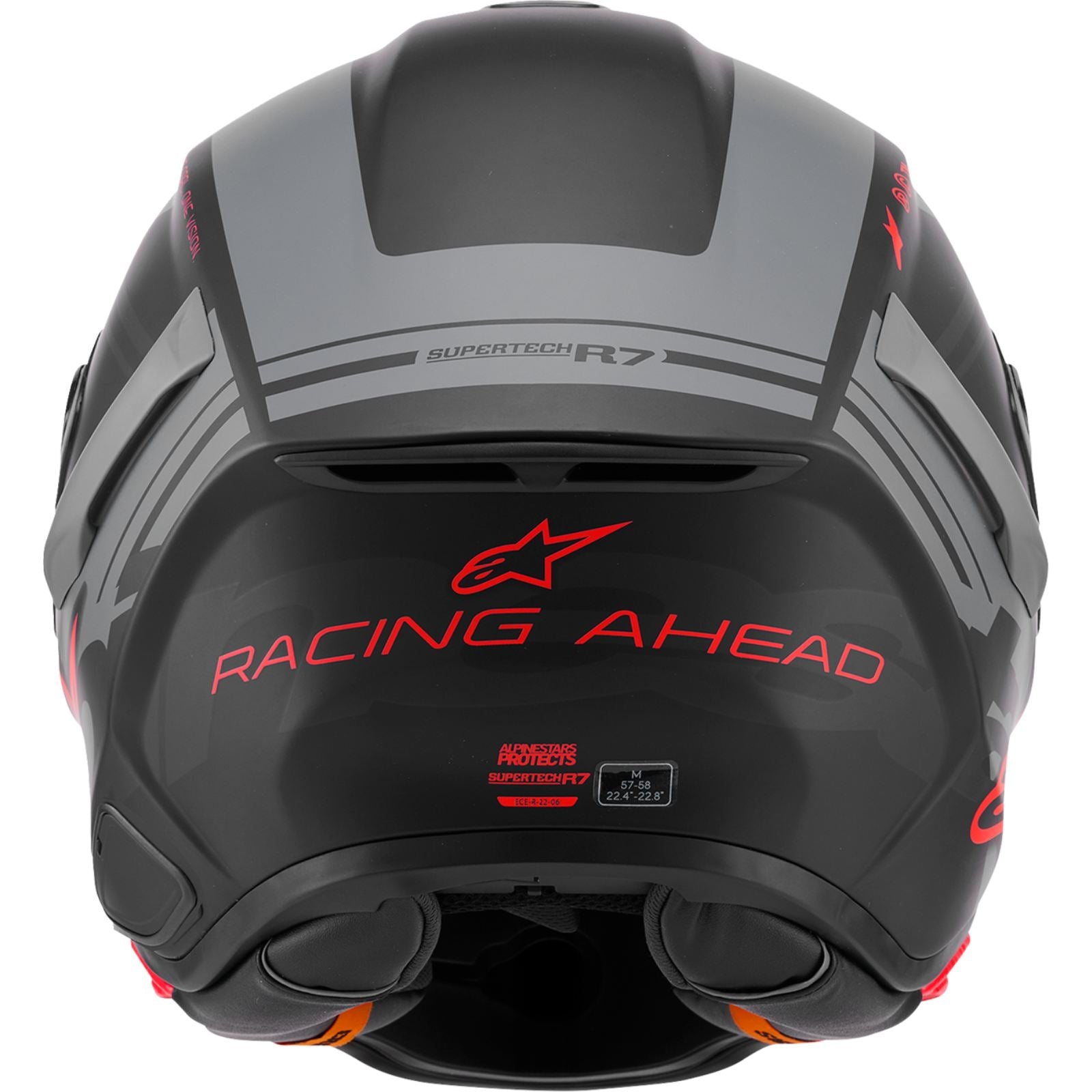 Alpinestars Supertech R7 Helmet - 22.06 - A-Core - Matte Black/Gray/Red_2559568