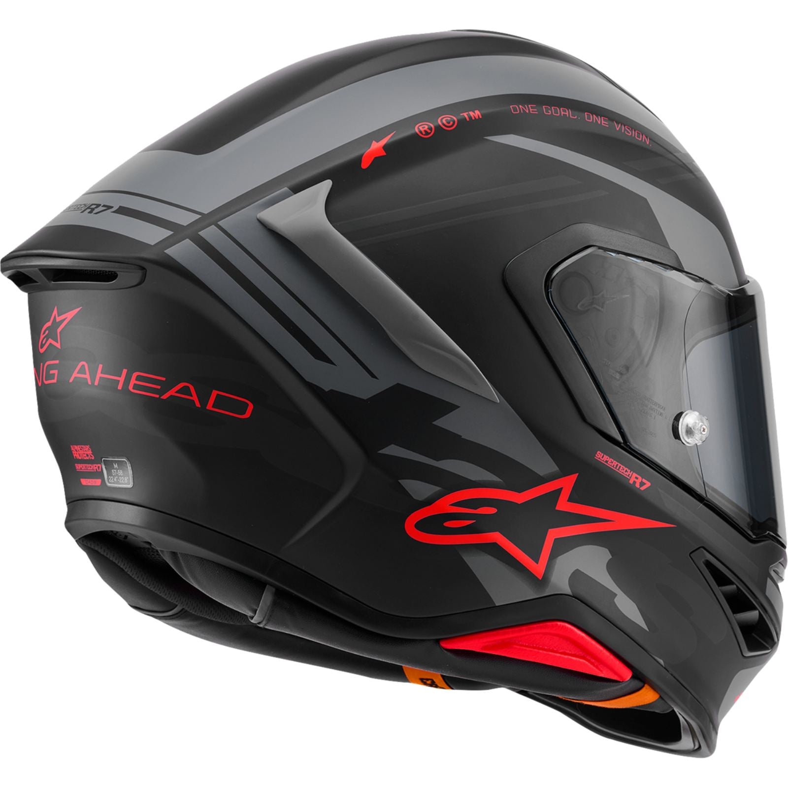 Alpinestars Supertech R7 Helmet - 22.06 - A-Core - Matte Black/Gray/Red_2561153