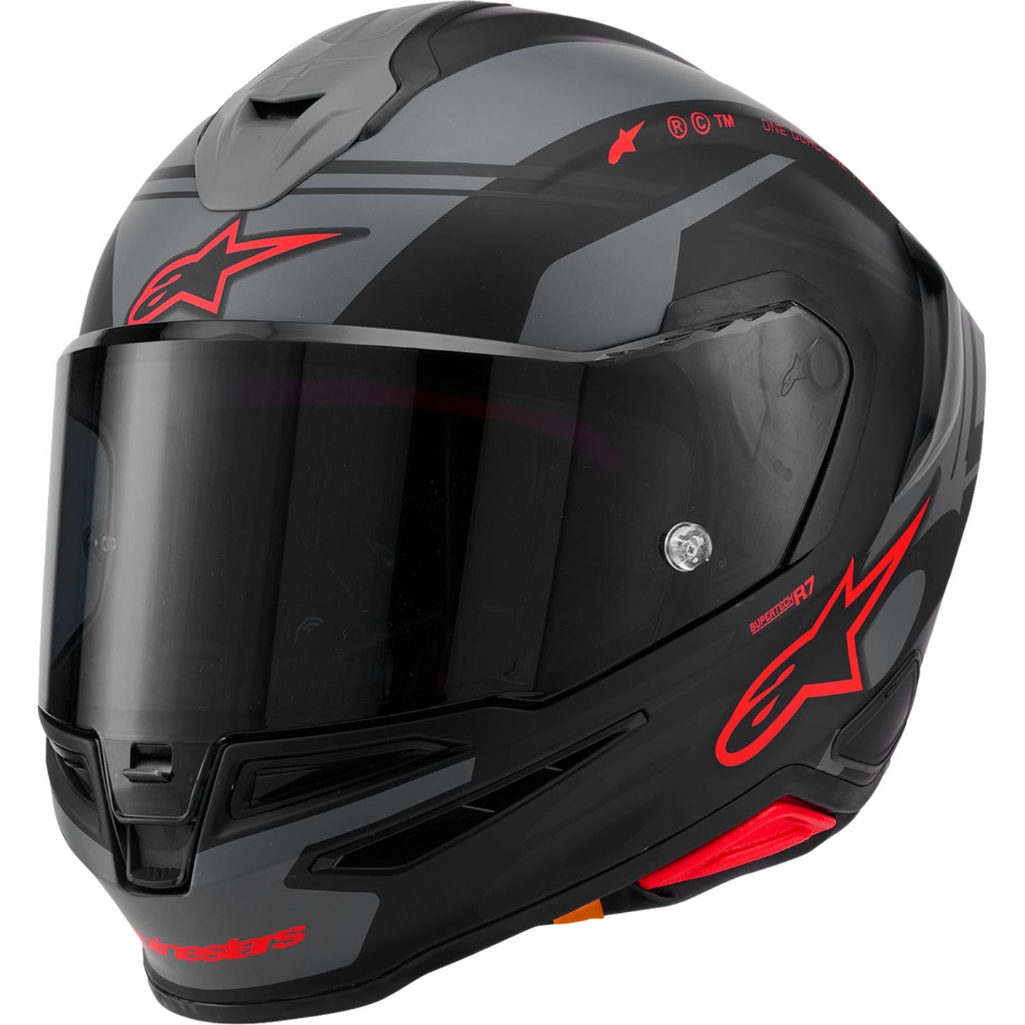 Alpinestars Supertech R7 Helmet - 22.06 - A-Core - Matte Black/Gray/Red_2561879