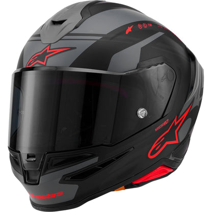 Alpinestars Supertech R7 Helmet - 22.06 - A-Core - Matte Black/Gray/Red_2561879