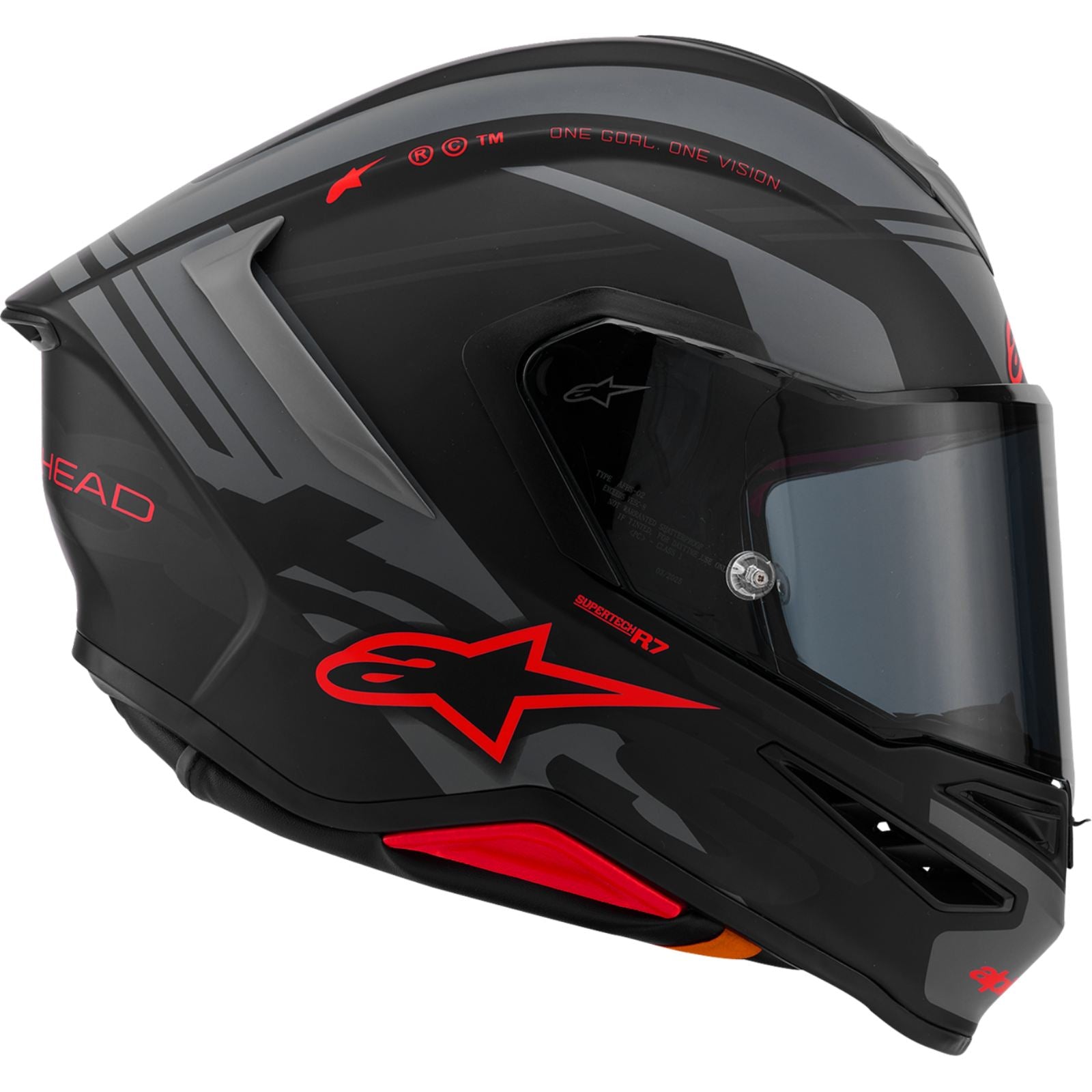 Alpinestars Supertech R7 Helmet - 22.06 - A-Core - Matte Black/Gray/Red_2563167