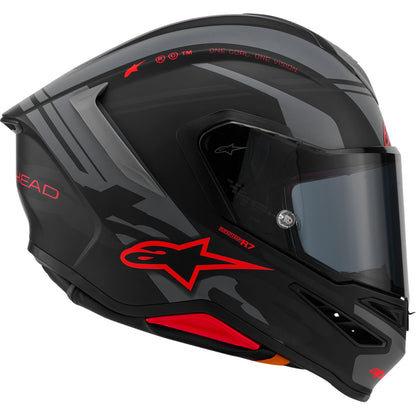 Alpinestars Supertech R7 Helmet - 22.06 - A-Core - Matte Black/Gray/Red_2563167