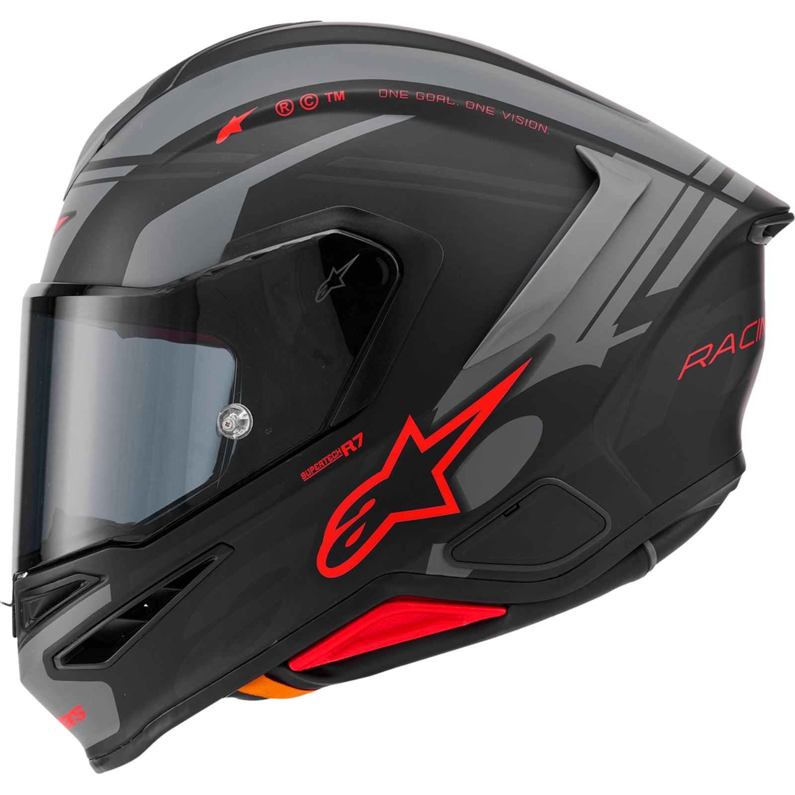 Alpinestars Supertech R7 Helmet - 22.06 - A-Core - Matte Black/Gray/Red_2566397