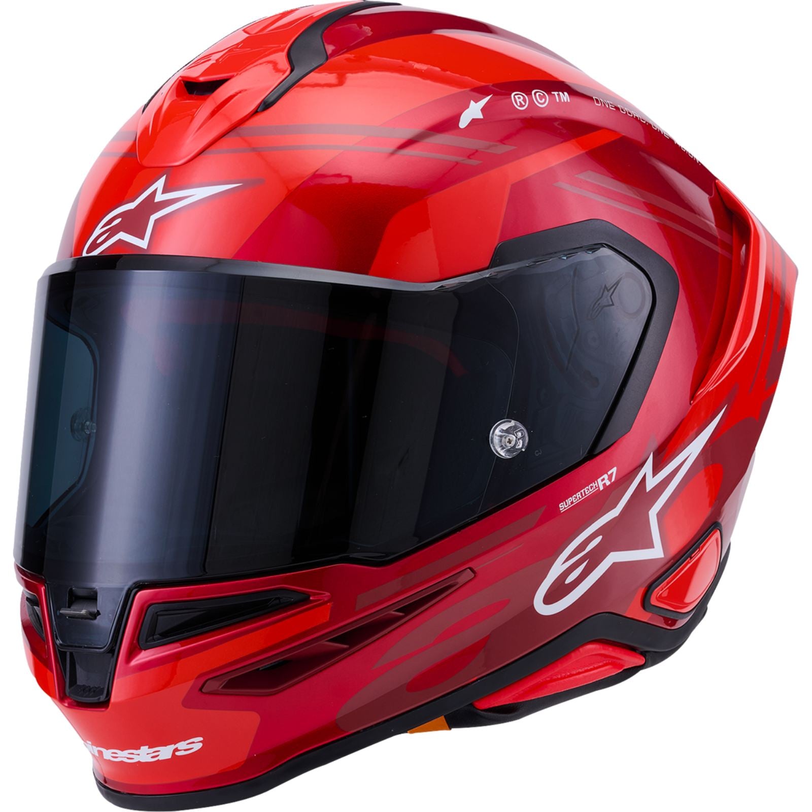 Alpinestars Supertech R7 Helmet - 22.06 - A-Core - Gloss Red/White_2558457