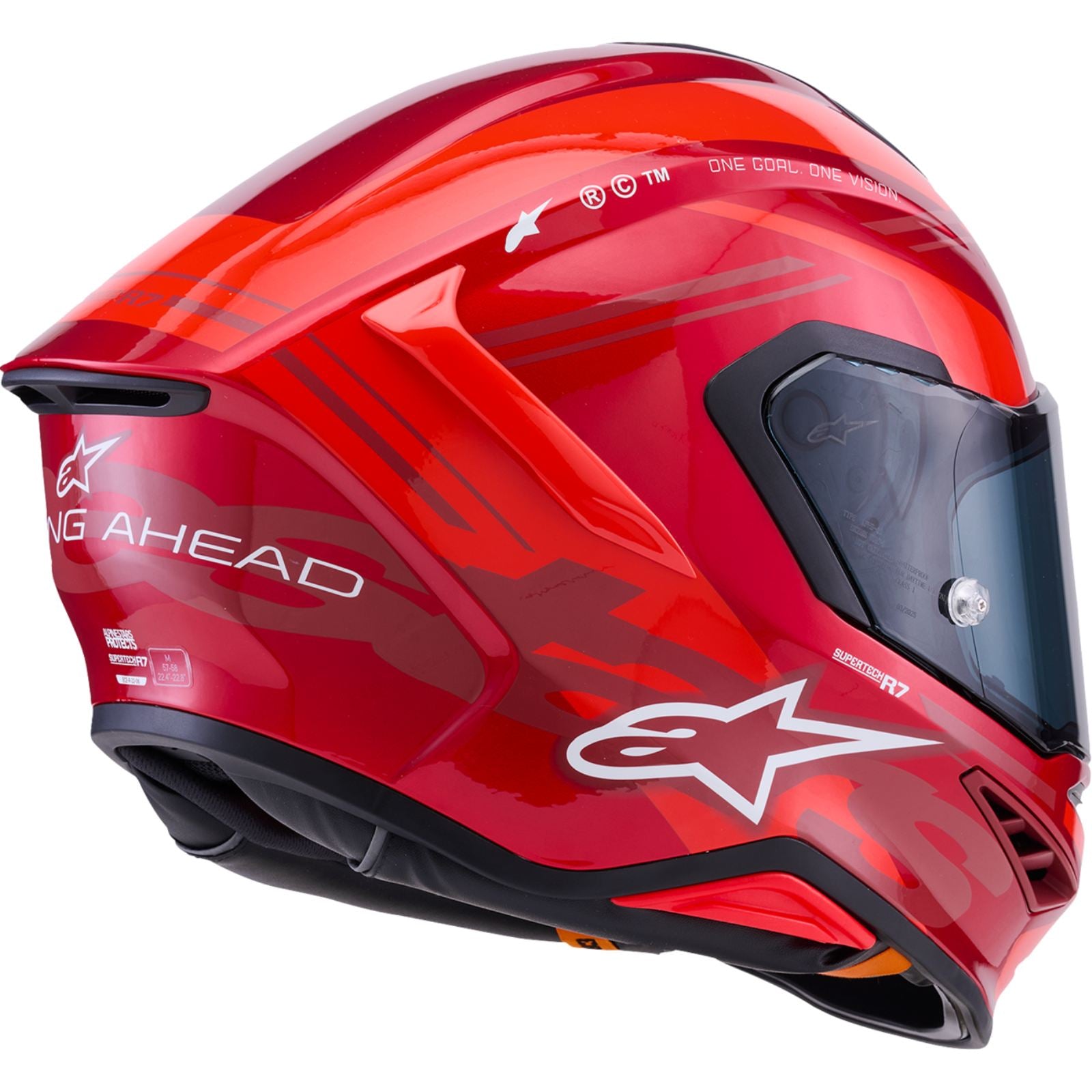 Alpinestars Supertech R7 Helmet - 22.06 - A-Core - Gloss Red/White_2563141