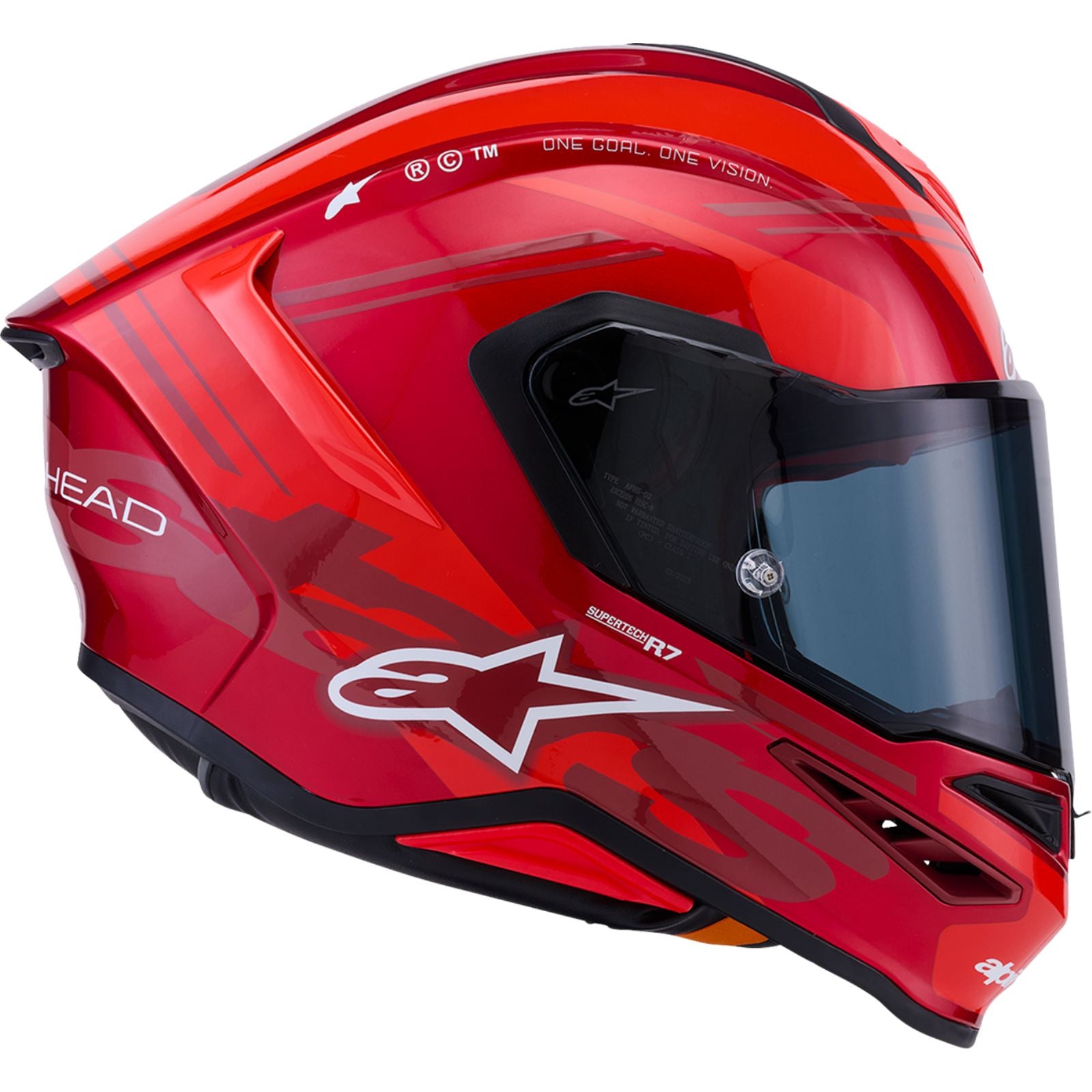 Alpinestars Supertech R7 Helmet - 22.06 - A-Core - Gloss Red/White_2564493