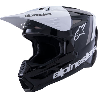 Alpinestars SM3 Helmet - Radium - Gloss Black/White/Gray - XS [MPN: 8300826-1546-XS]_2564840