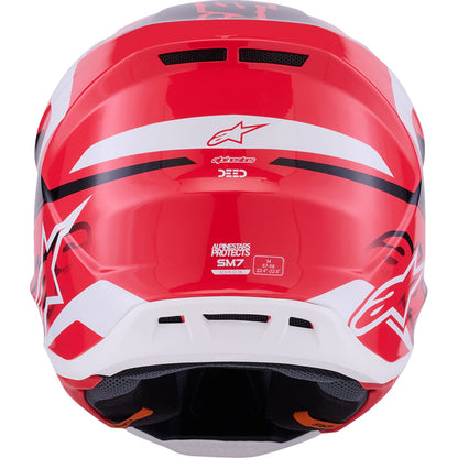 Alpinestars SM7 Helmet - Deed - Gloss Red/Black/White - XS [MPN: 8302426-3139-XS]_2560453