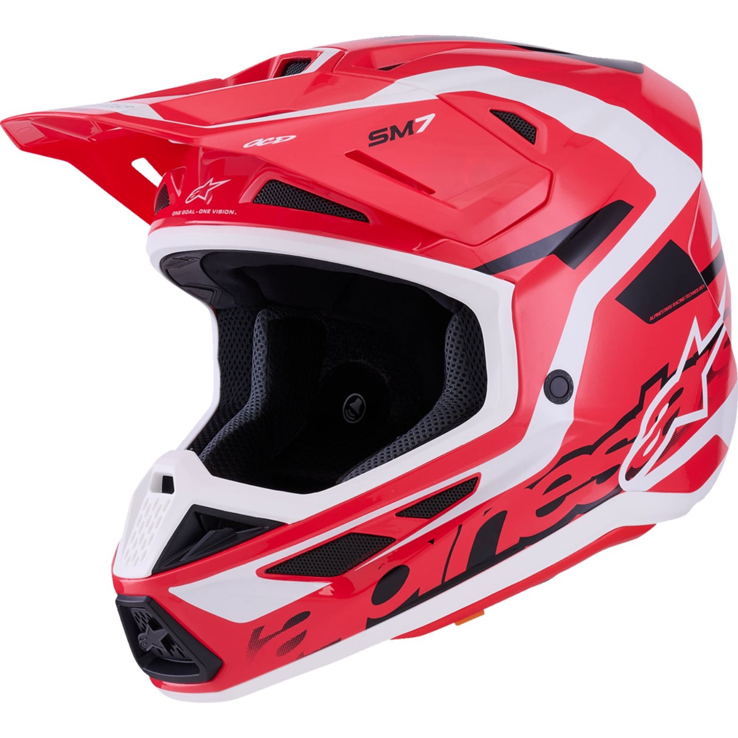 Alpinestars SM7 Helmet - Deed - Gloss Red/Black/White - XS [MPN: 8302426-3139-XS]_2562428