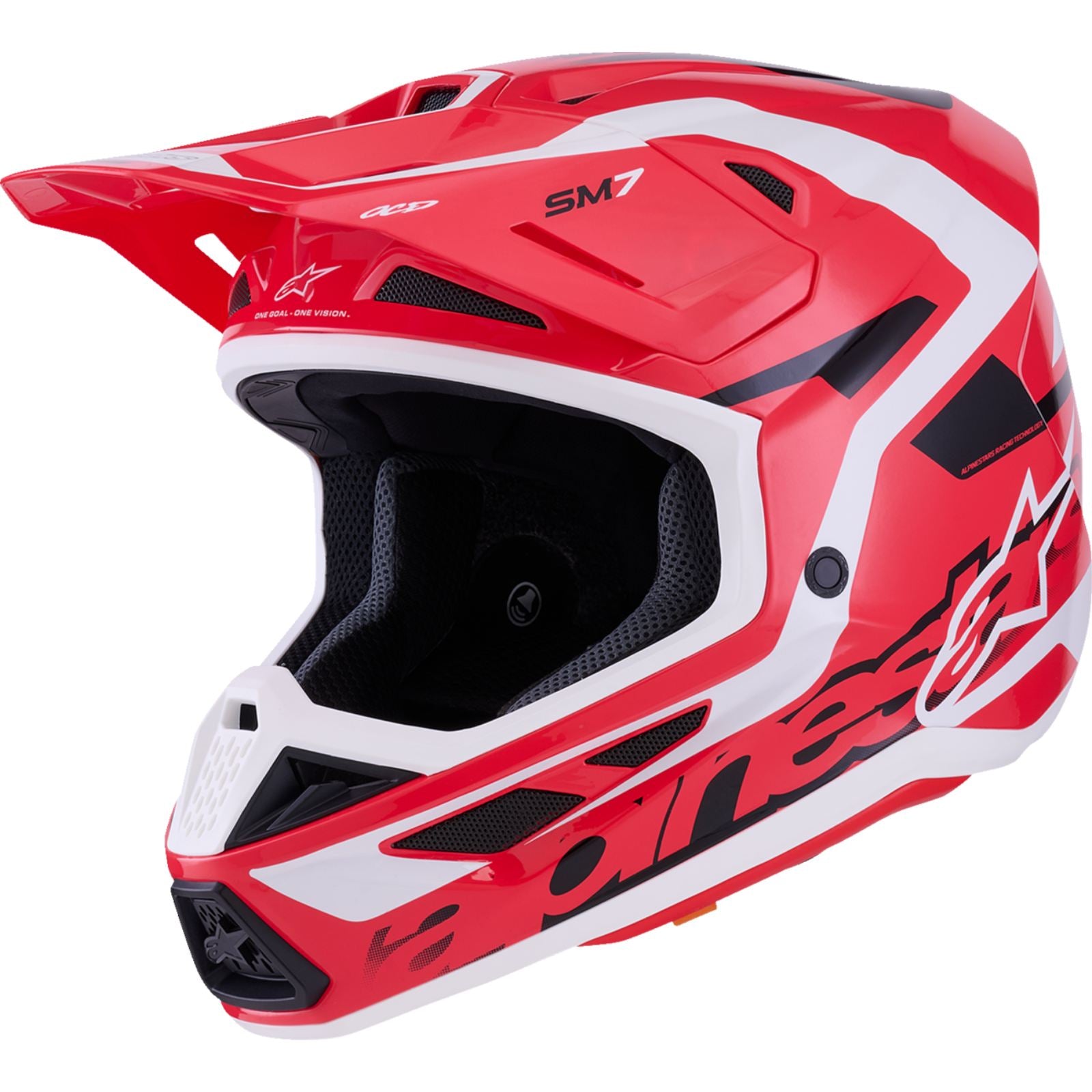 Alpinestars SM7 Helmet - Deed - Gloss Red/Black/White - XS [MPN: 8302426-3139-XS]_2562428