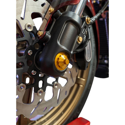 Paul Yaffe's Bagger Nation Axle Cover Kit - Y-Axle Rod - Front - Standard/12 Point - Gold [MPN: PYO:YTPR-18L-GD]_2566057
