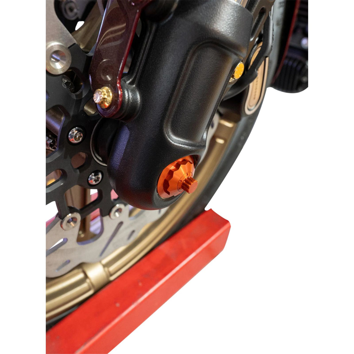 Paul Yaffe's Bagger Nation Axle Cover Kit - Y-Axle Rod - Front - Standard/12 Point - Orange [MPN: PYO:YTPR-18L-OR]_2562929