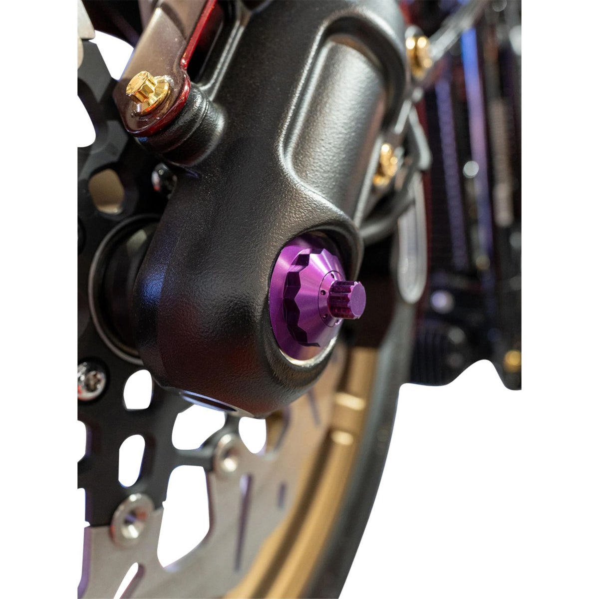 Paul Yaffe's Bagger Nation Axle Cover Kit - Y-Axle Rod - Front - Standard/12 Point - Purple [MPN: PYO:YTPR-18L-PR]_2565743