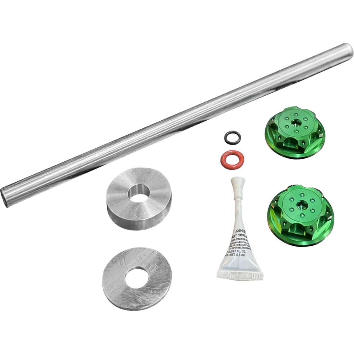 Paul Yaffe's Bagger Nation Axle Cover Kit - Y-Axle Rod - Front - Standard/Turret - Green [MPN: PYO:YHTR-18L-GN]_2562369