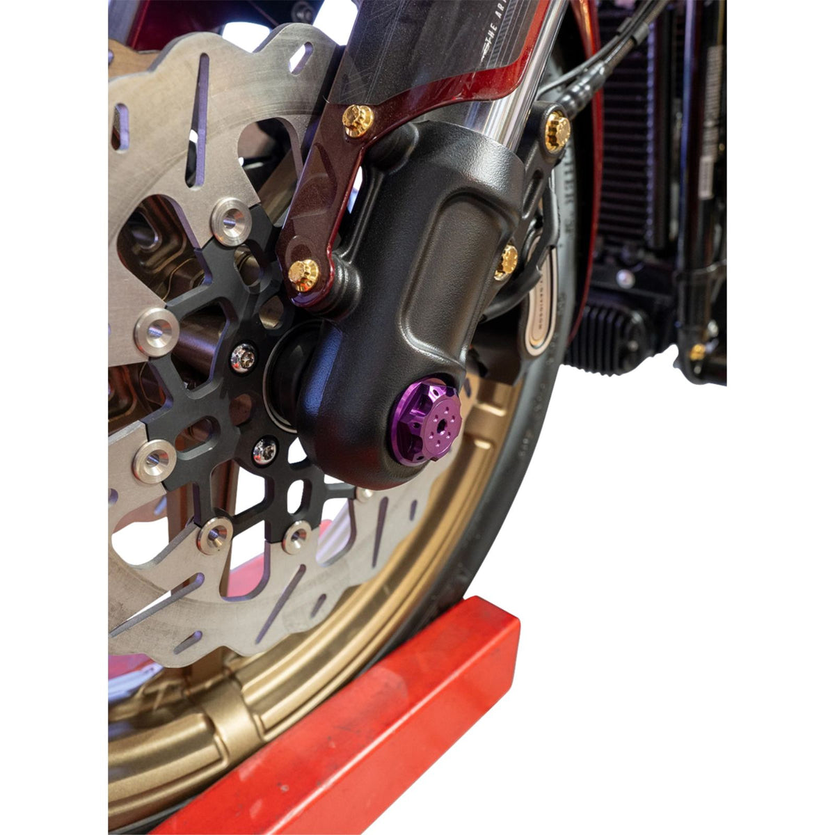Paul Yaffe's Bagger Nation Axle Cover Kit - Y-Axle Rod - Front - Standard/Turret - Purple [MPN: PYO:YHTR-18L-PR]_2558550