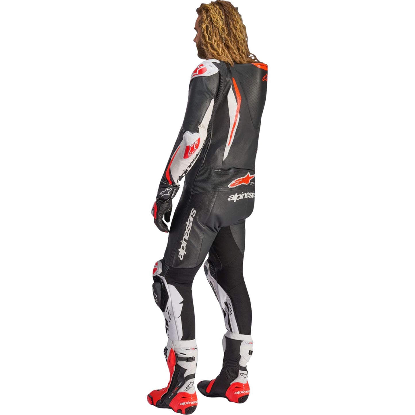 Alpinestars GP Tech v5 Leather Suit - Black/White/Red Fluo_2558672