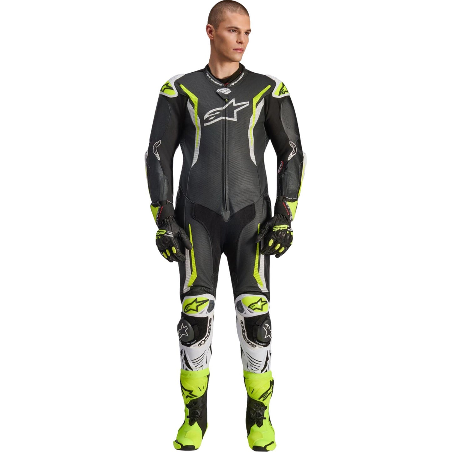 Alpinestars GP Tech v5 Leather Suit - Black/White/Yellow Fluo_2563876