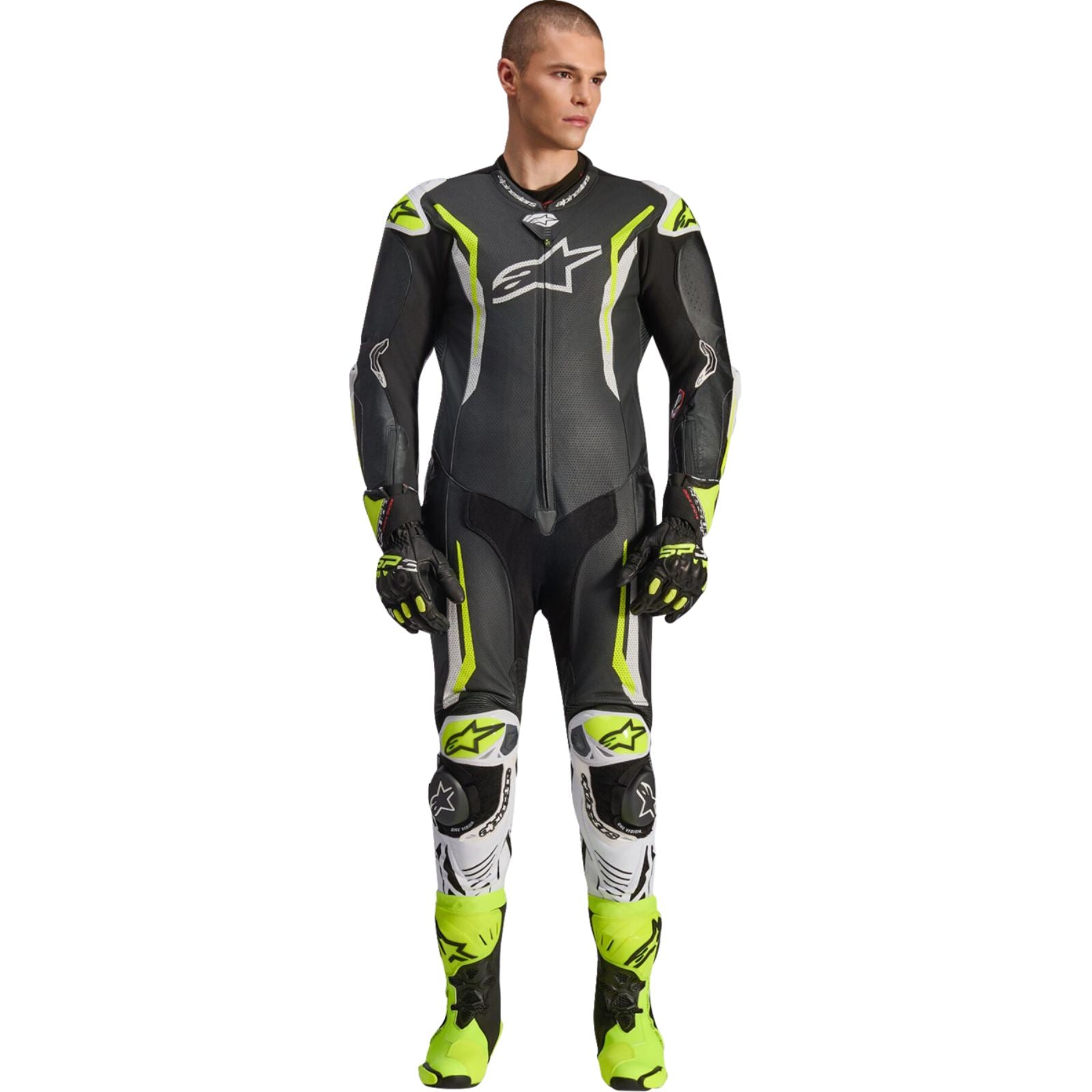 Alpinestars GP Tech v5 Leather Suit - Black/White/Yellow Fluo_2563876