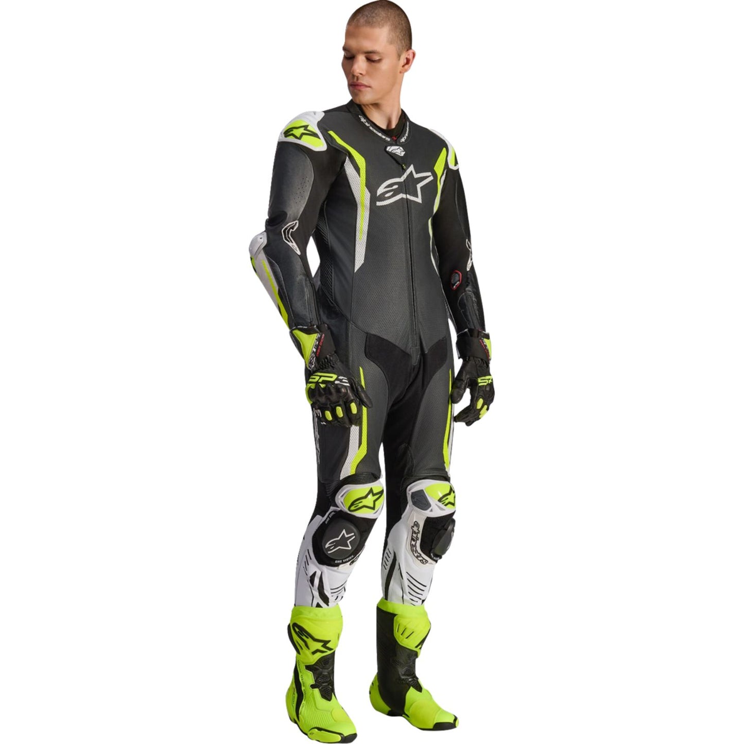 Alpinestars GP Tech v5 Leather Suit - Black/White/Yellow Fluo_2562139