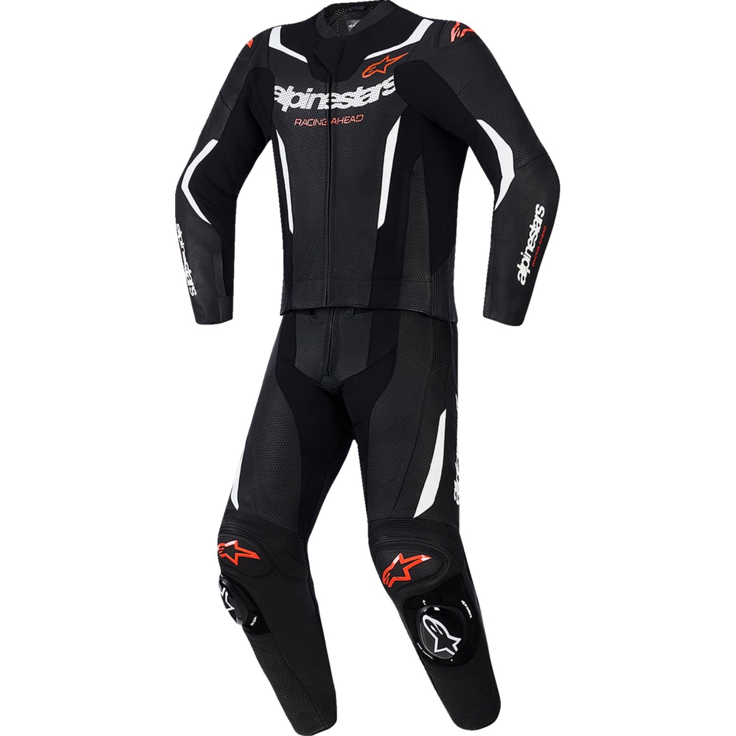 Alpinestars GP Force v2 Leather Suit - Black/White/Red Fluo_2561291