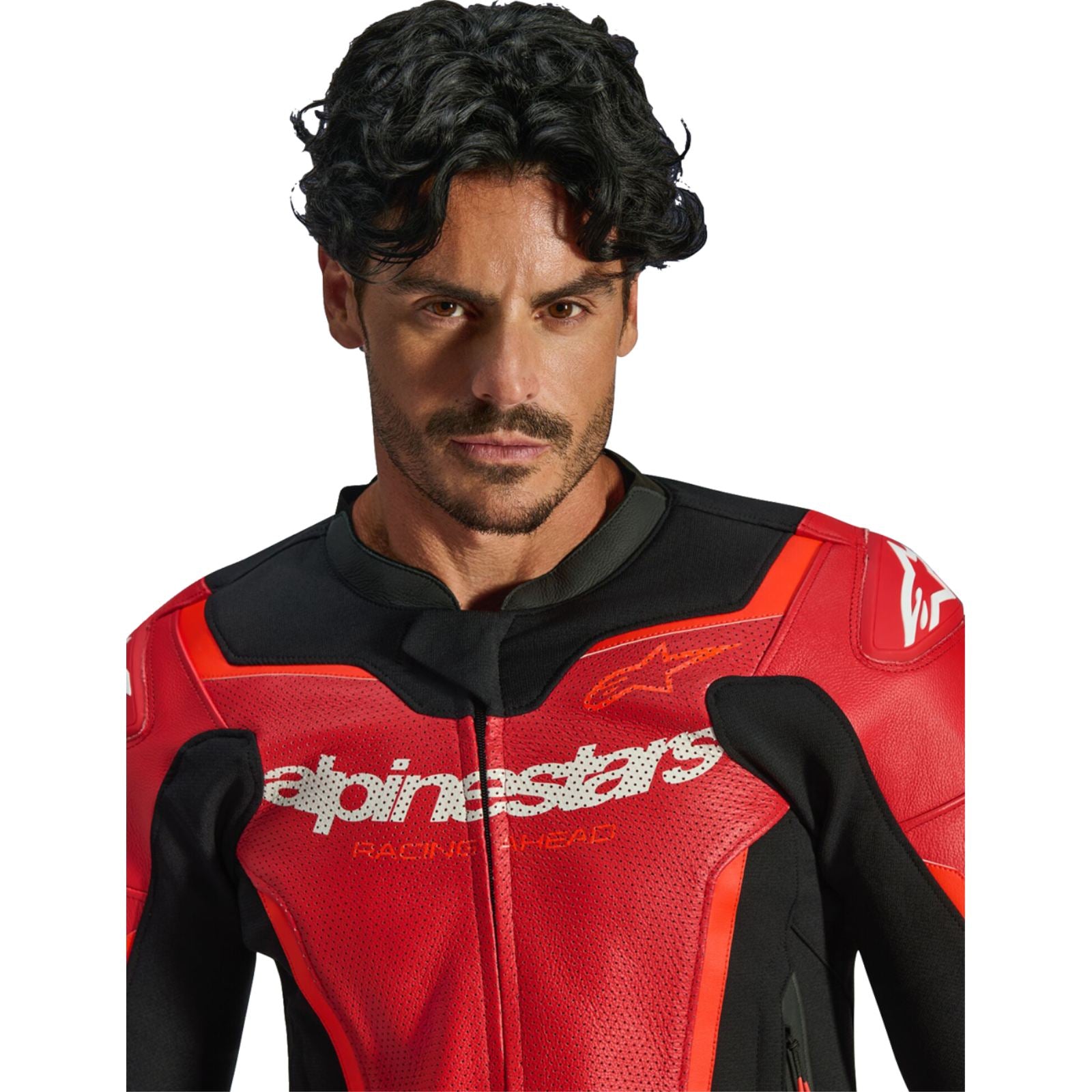 Alpinestars GP Force v2 Airflow Leather Jacket - Red/Red Fluo_2562685