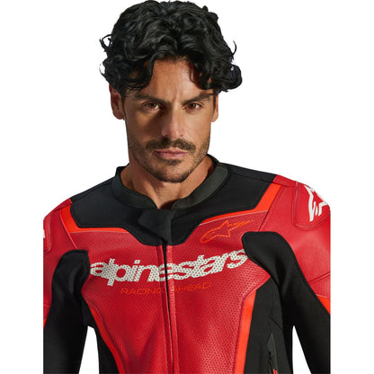 Alpinestars GP Force v2 Airflow Leather Jacket - Red/Red Fluo_2562685