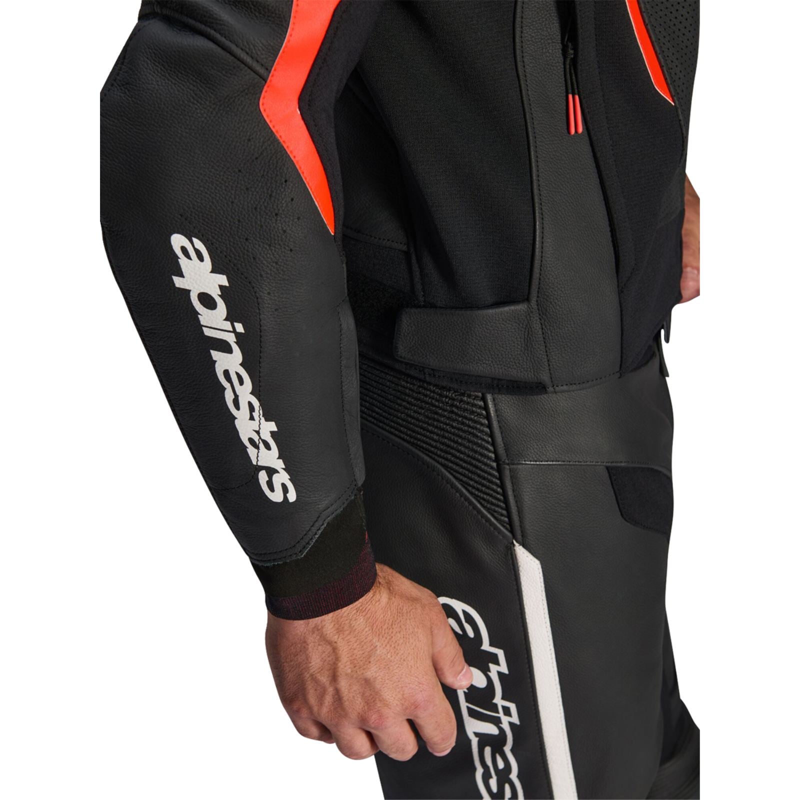 Alpinestars GP Force v2 Airflow Leather Jacket Black/Red Fluo_2558645