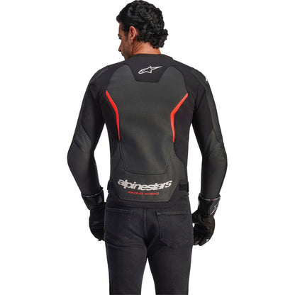 Alpinestars GP Force v2 Airflow Leather Jacket Black/Red Fluo_2563797