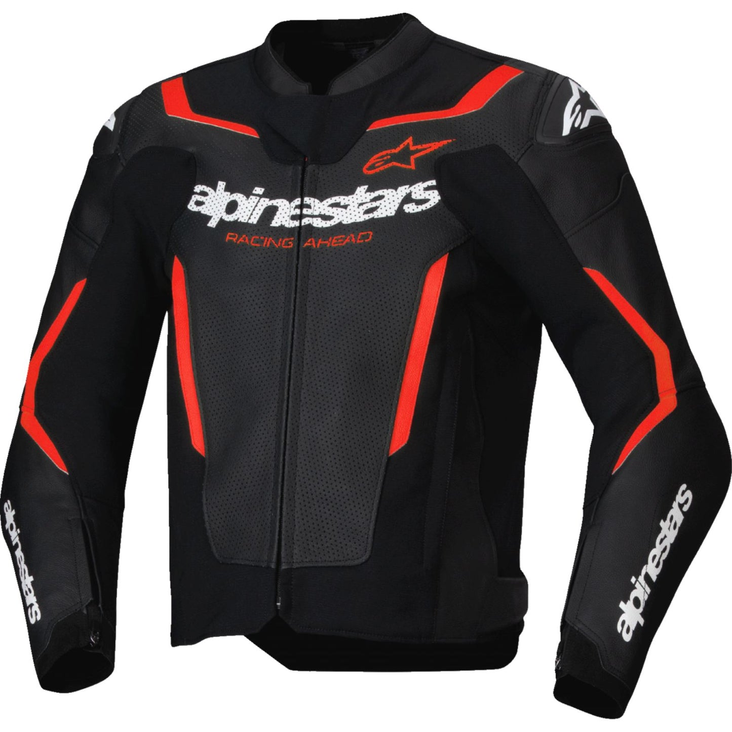 Alpinestars GP Force v2 Airflow Leather Jacket Black/Red Fluo_2564936