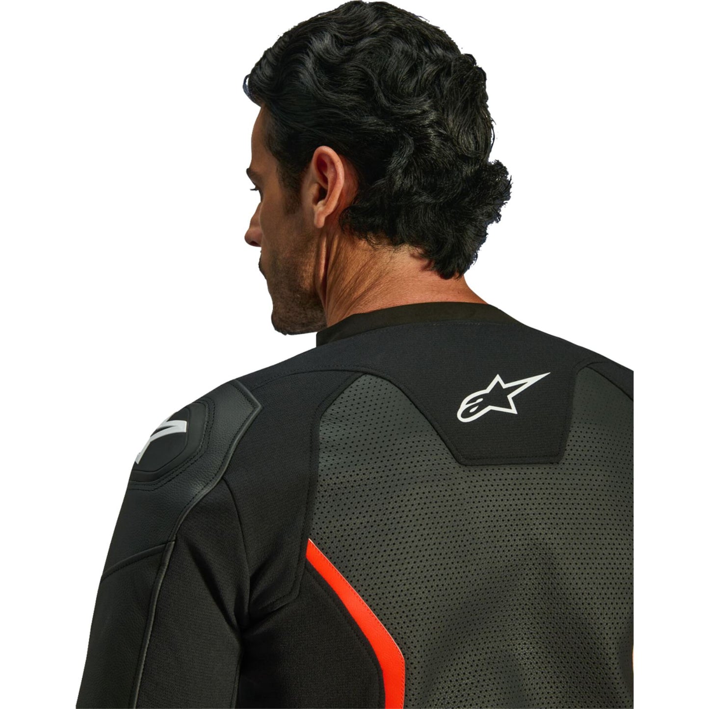 Alpinestars GP Force v2 Airflow Leather Jacket Black/Red Fluo_2565308